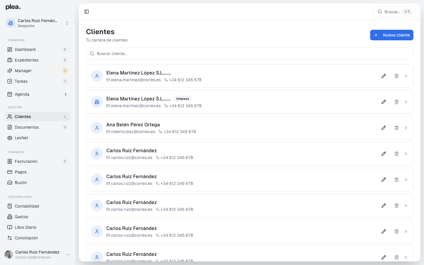 Formulario de cliente completo
