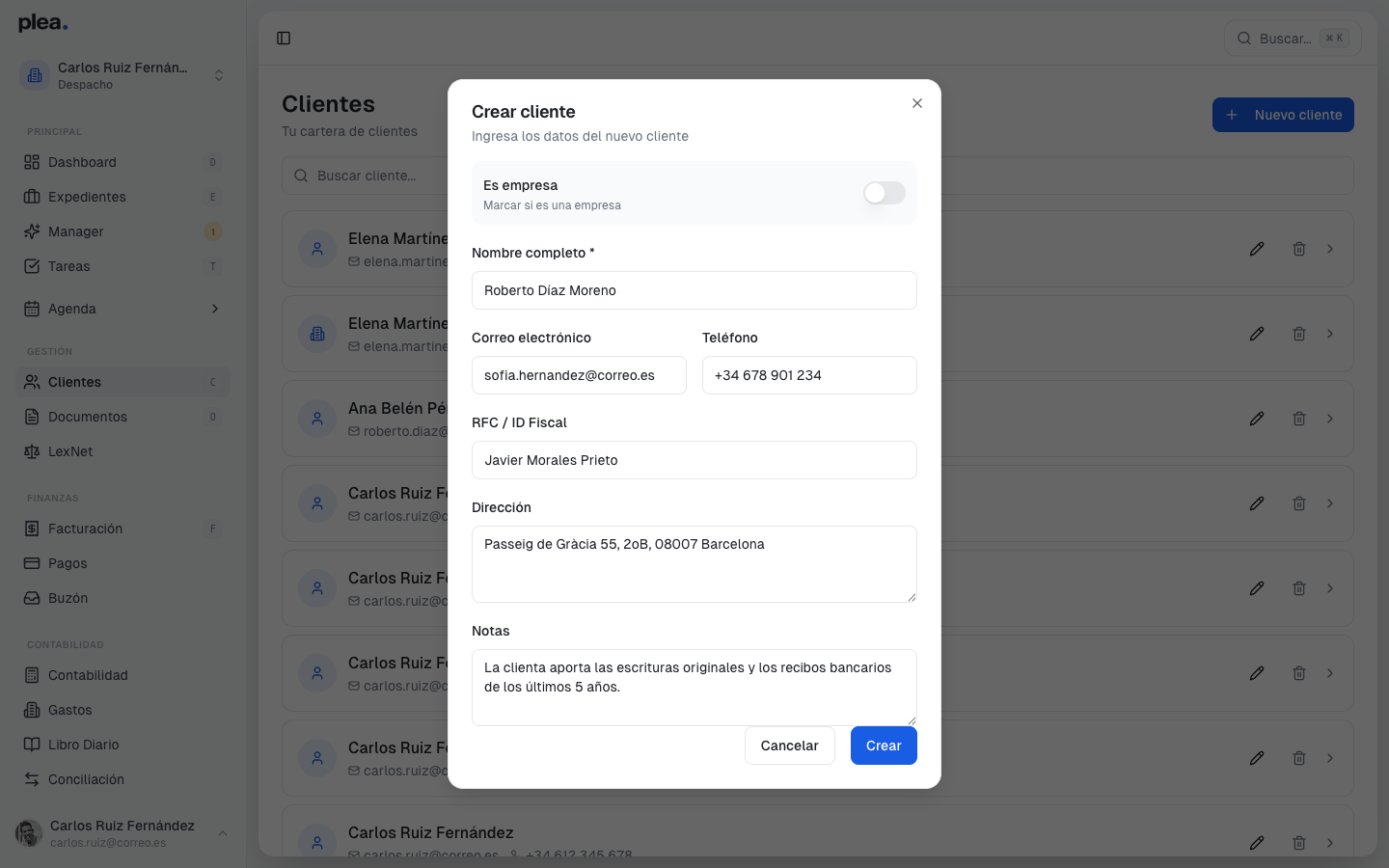 Editar detalles del cliente