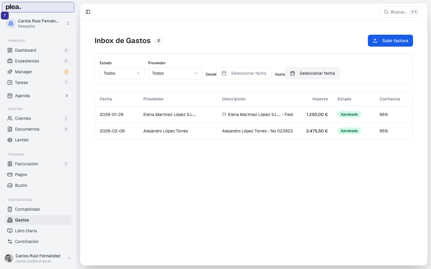 Gestión de remitentes autorizados