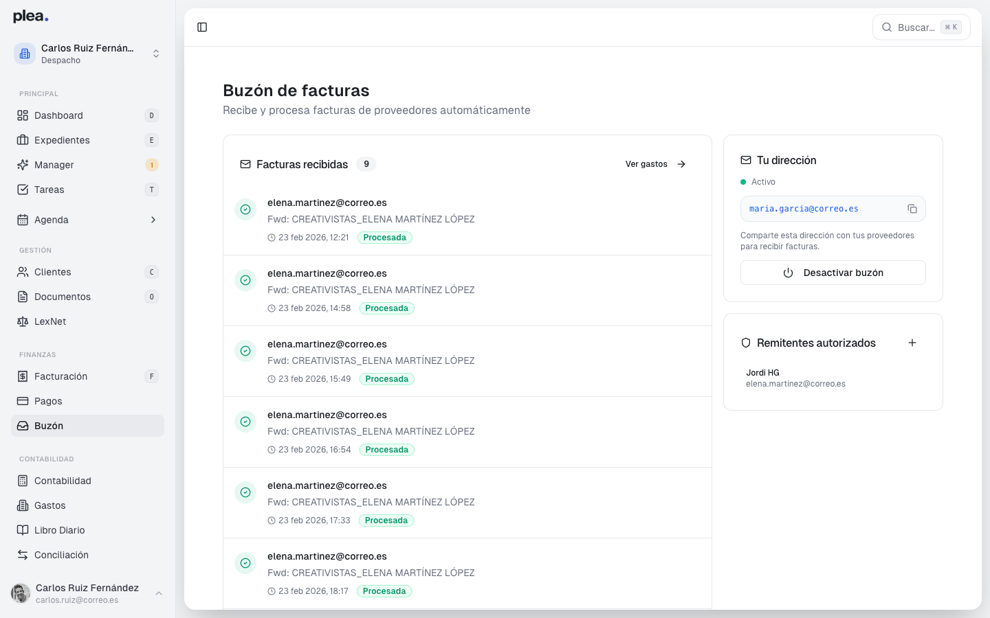 Vista completa del Buzón