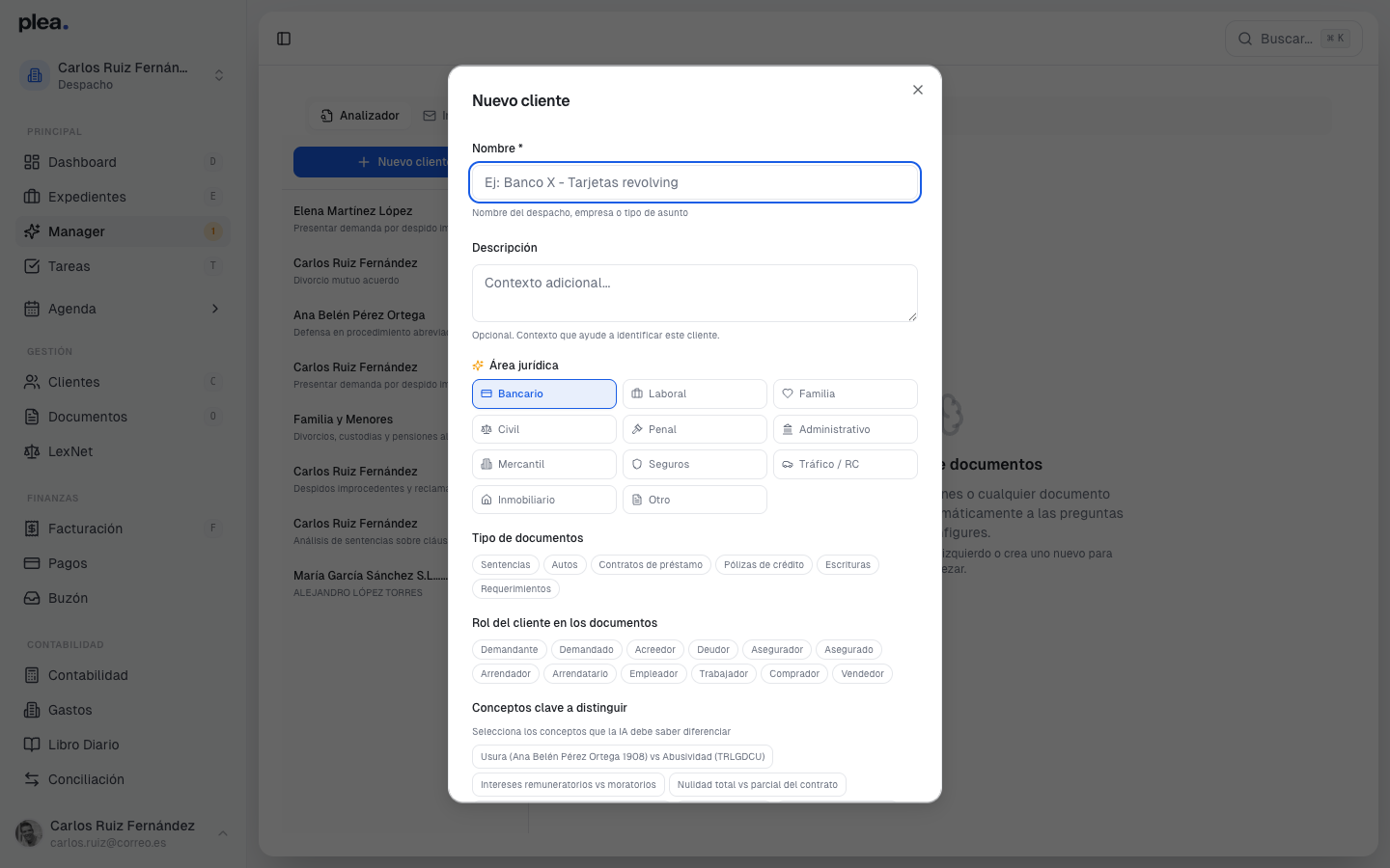 Guardar nuevo cliente