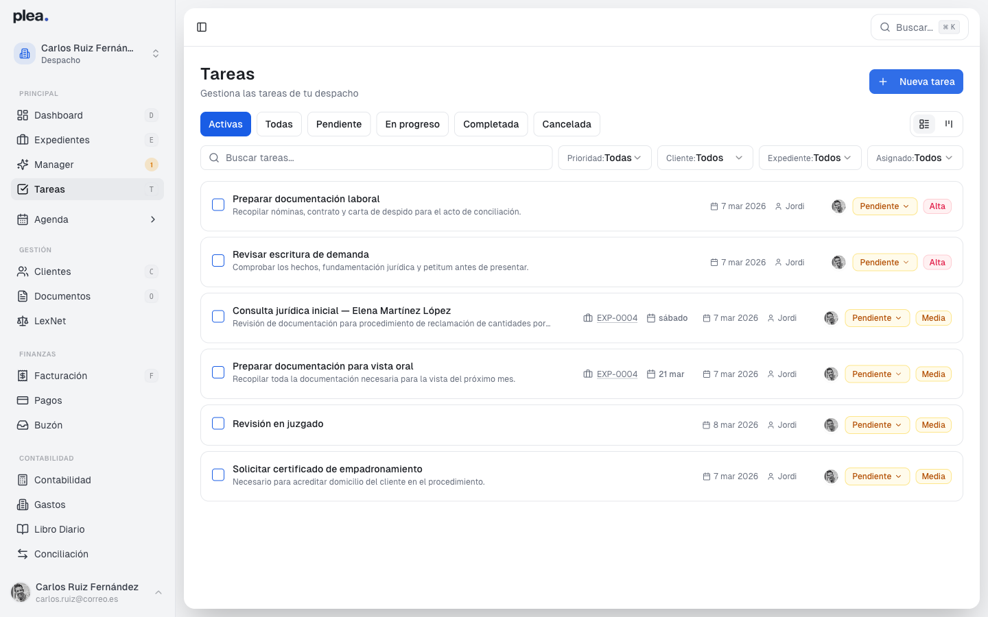 Formulario de nueva tarea