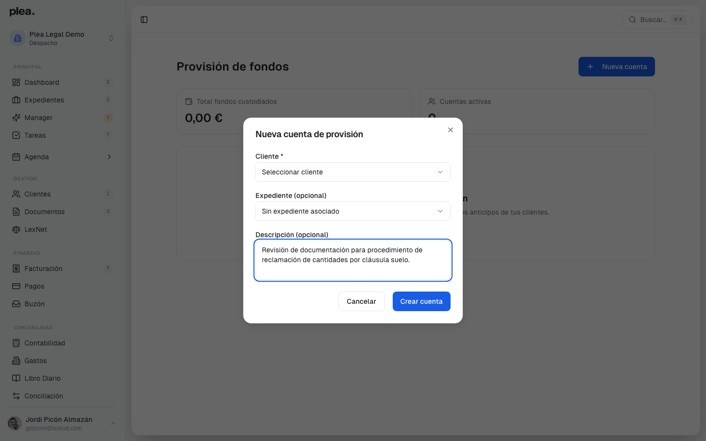 Formulario con datos rellenados