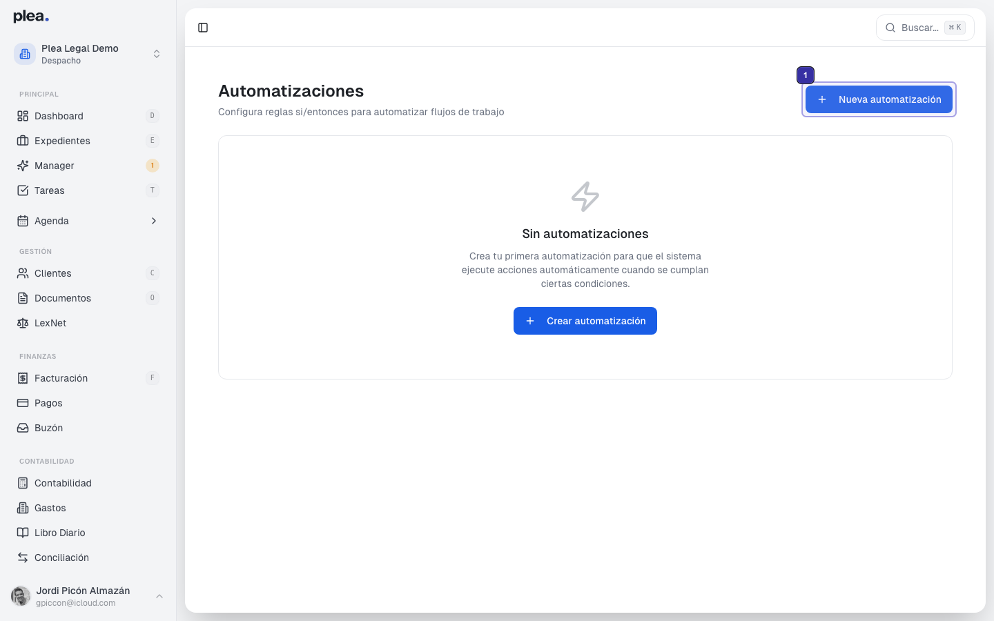 Clic en Nueva automatización