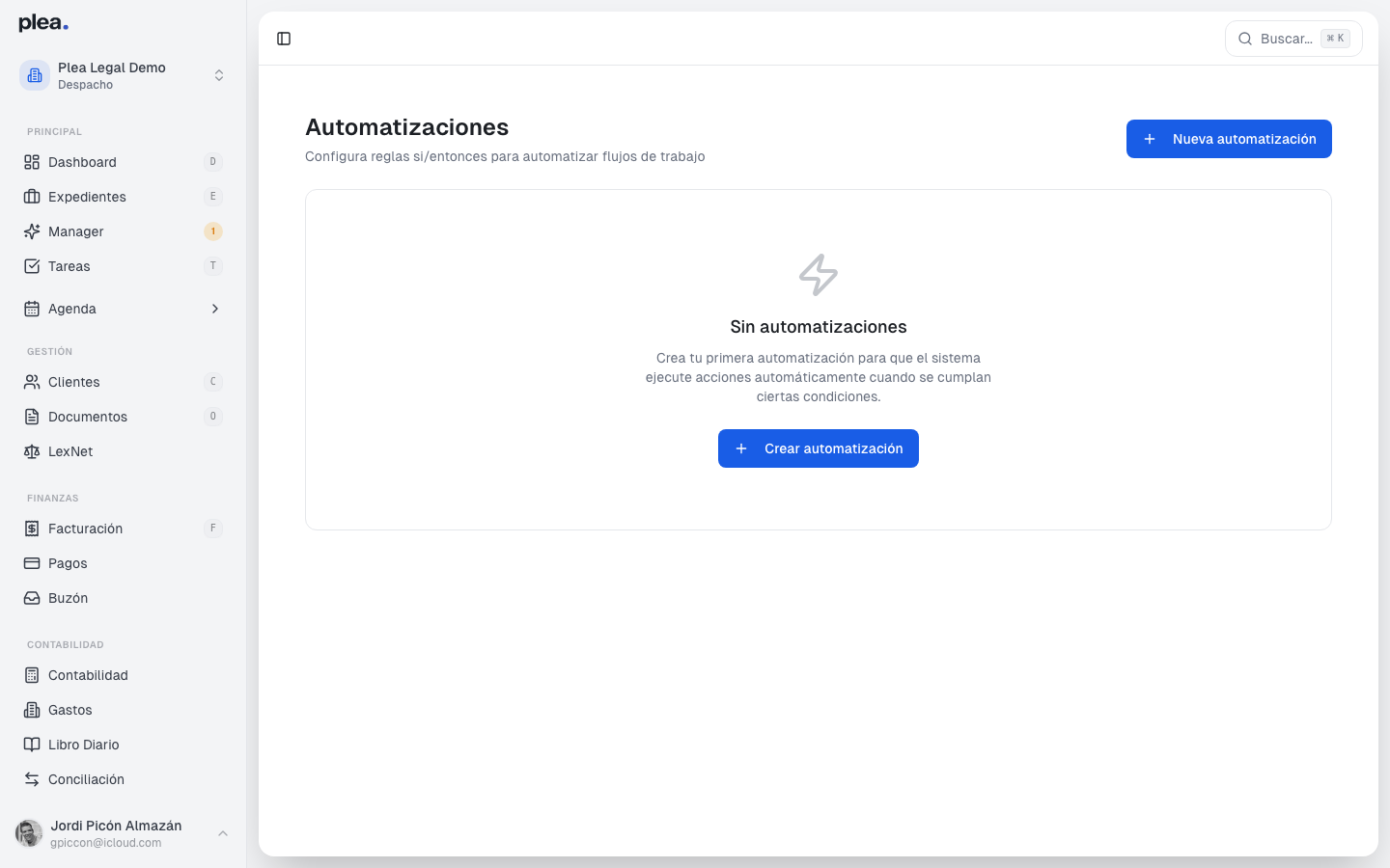 Vista completa de automatizaciones