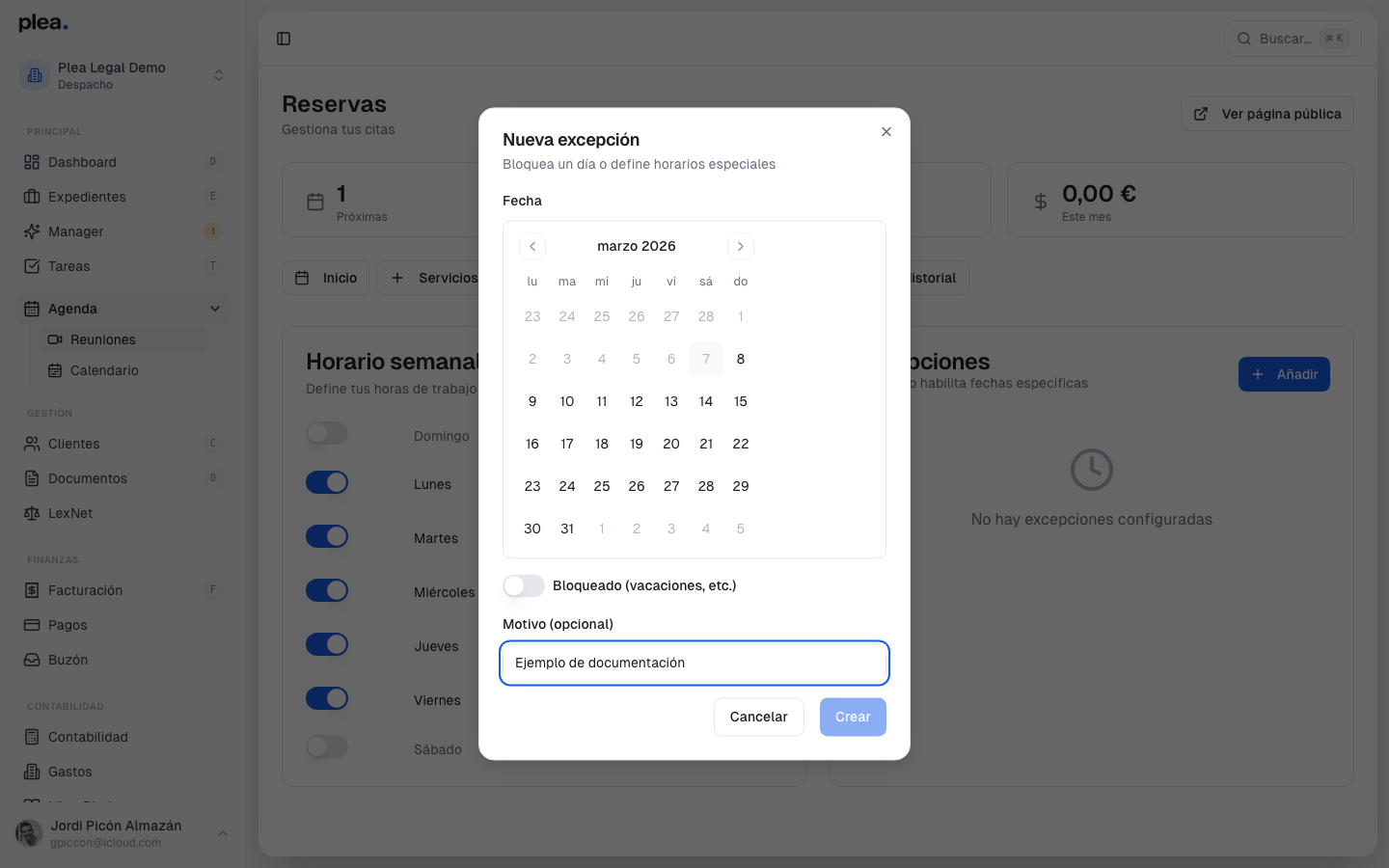 Formulario con datos rellenados