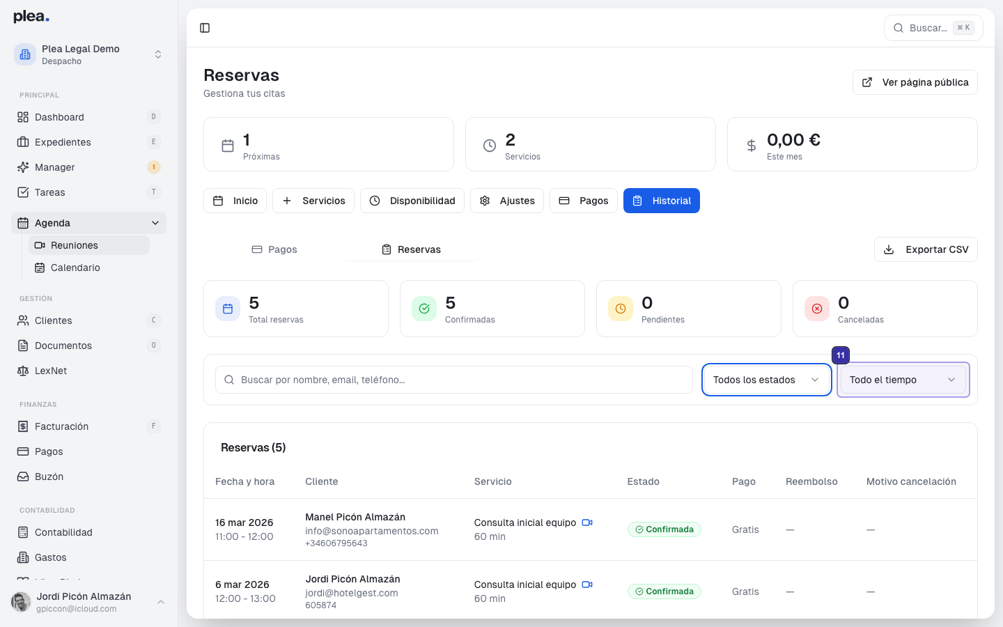 Clic en Todo el tiempo