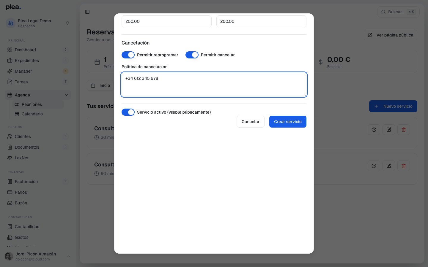 Configuración de políticas de cancelación