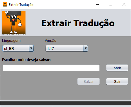 Tela do sistema de extração