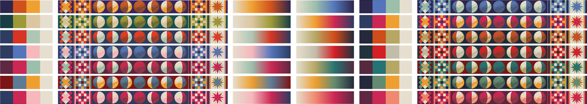 The initial color palettes designed for this project
