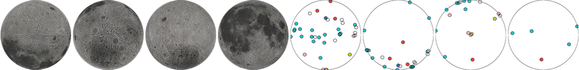 Landing sites on the moon