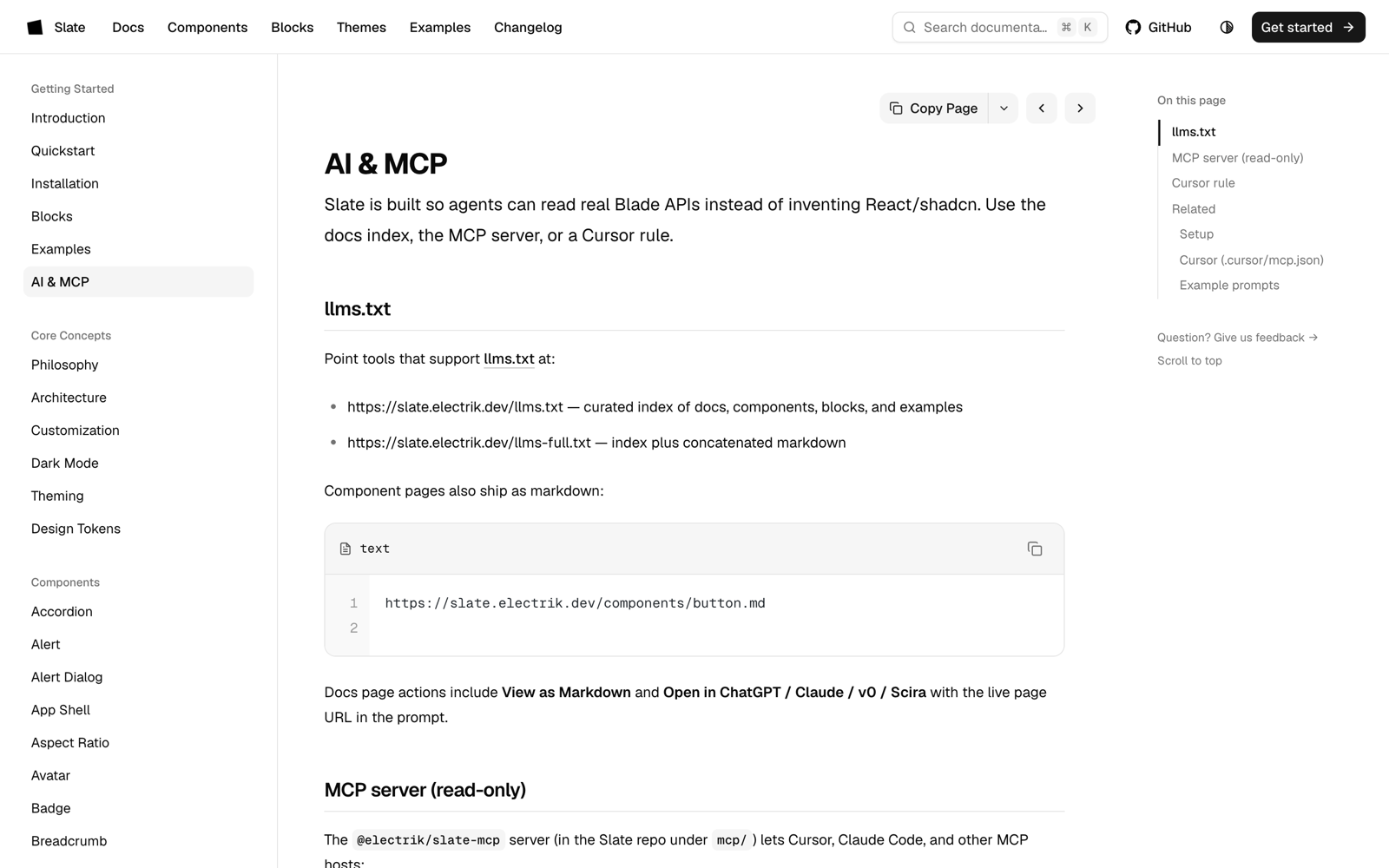 Slate AI and MCP documentation