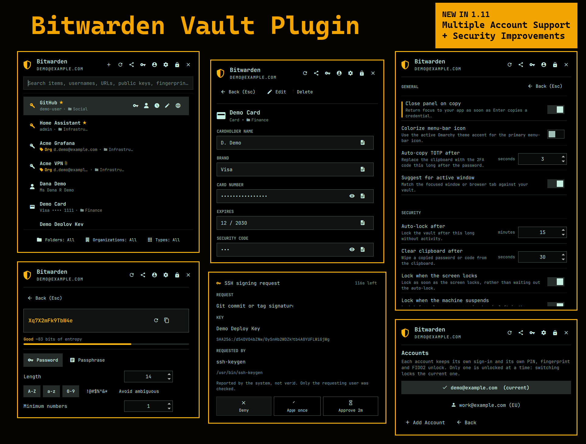 Bitwarden Vault Plugin preview