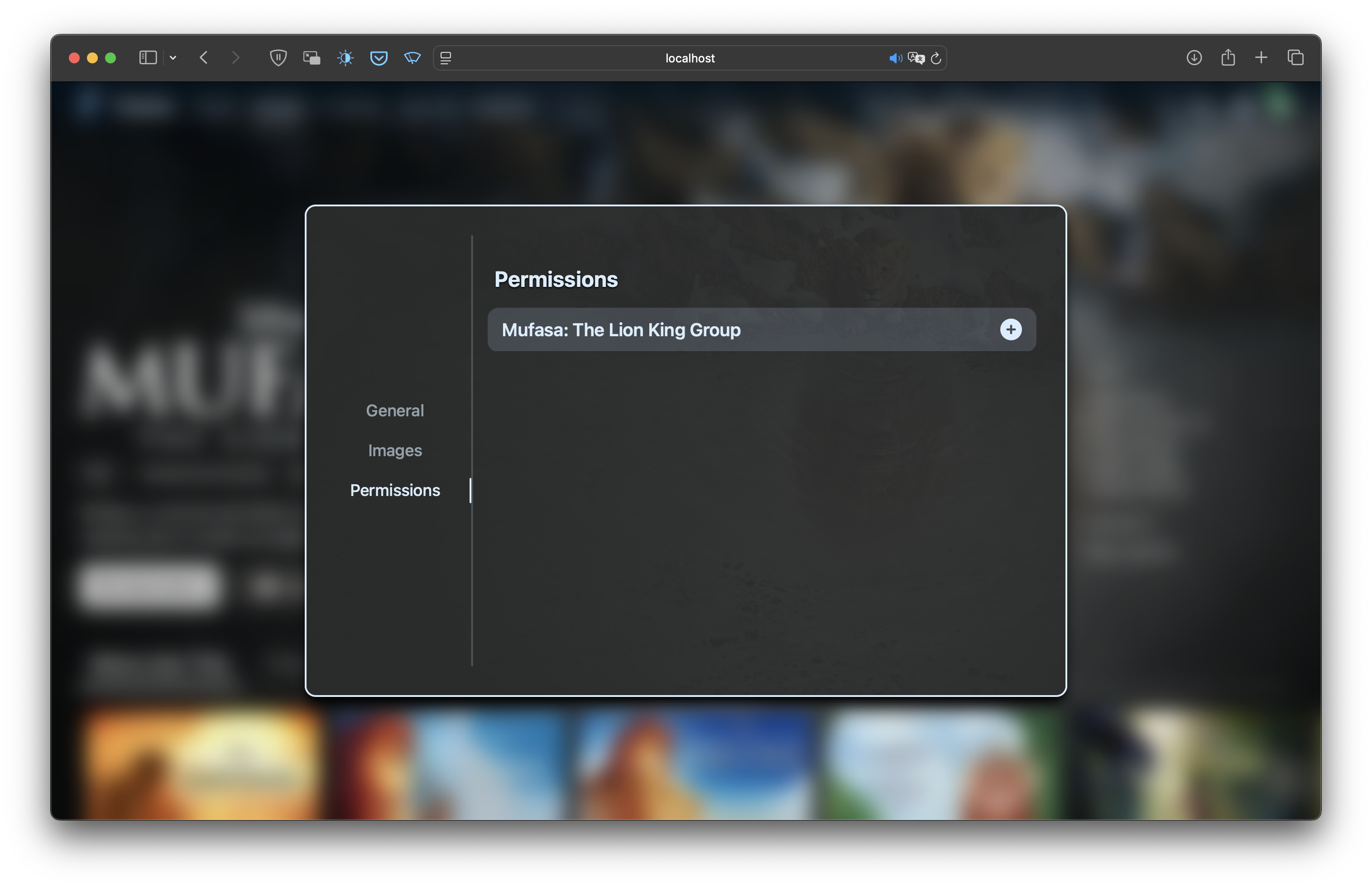 Media Details Showing Edit dialog with Permission tab