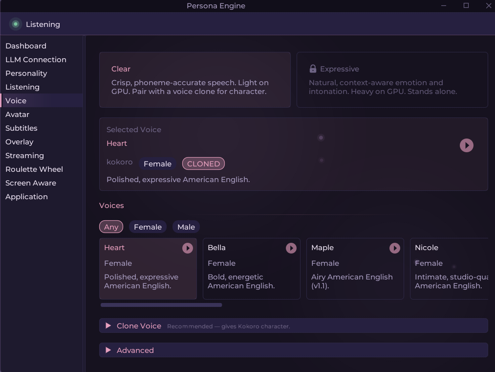Voice panel
