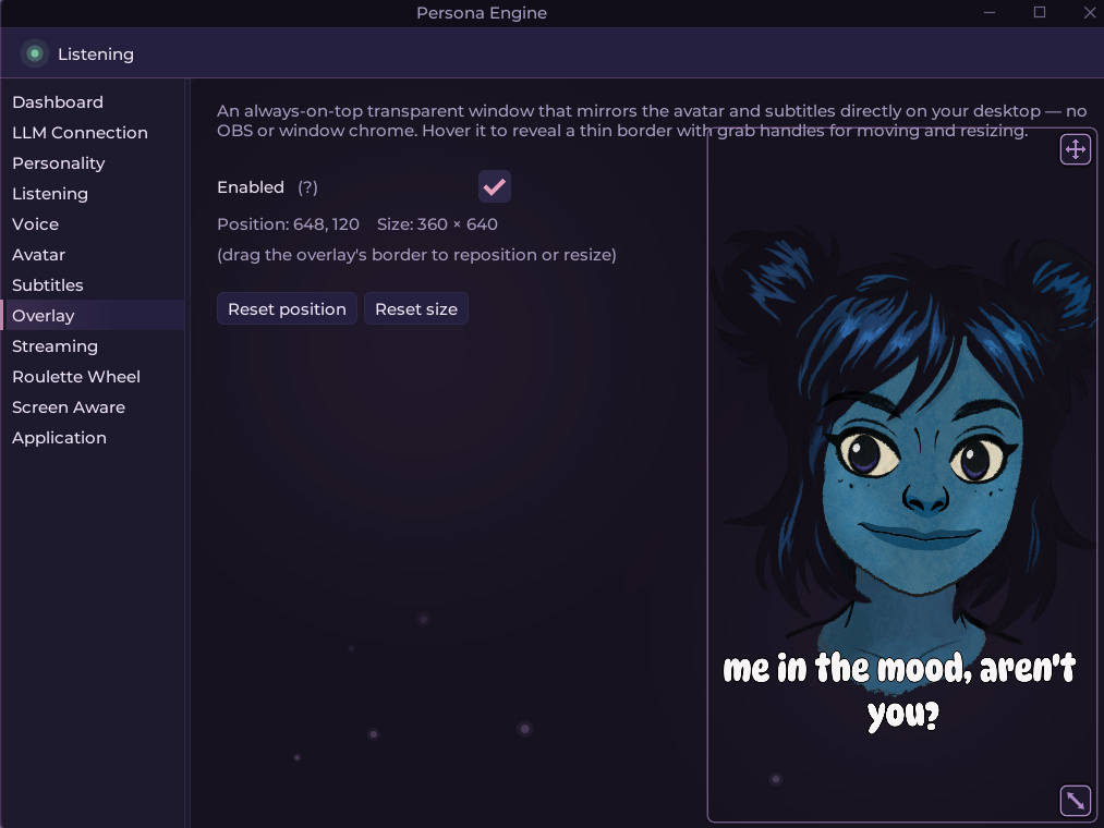 Transparent overlay on desktop