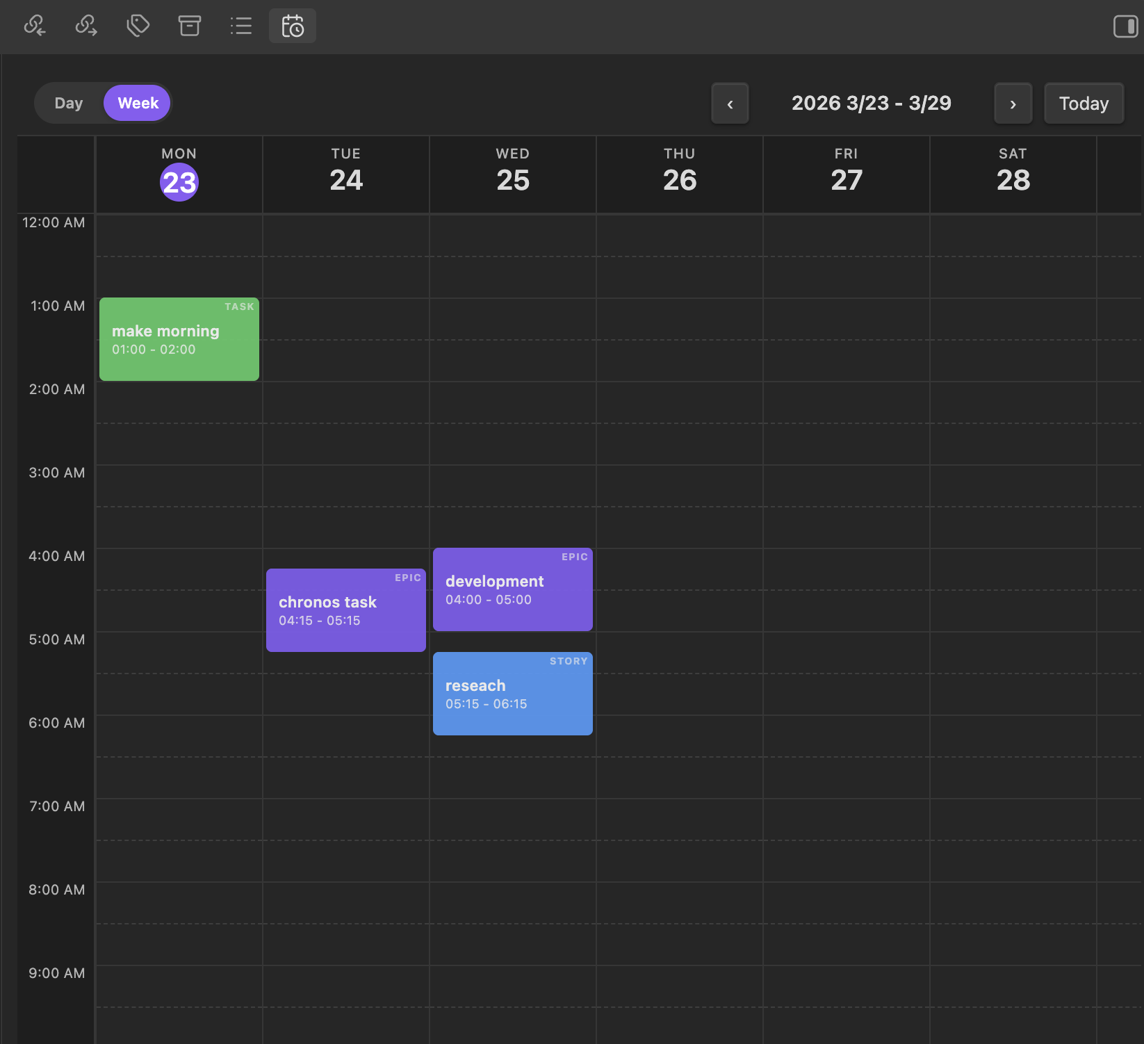 weekly scheduler