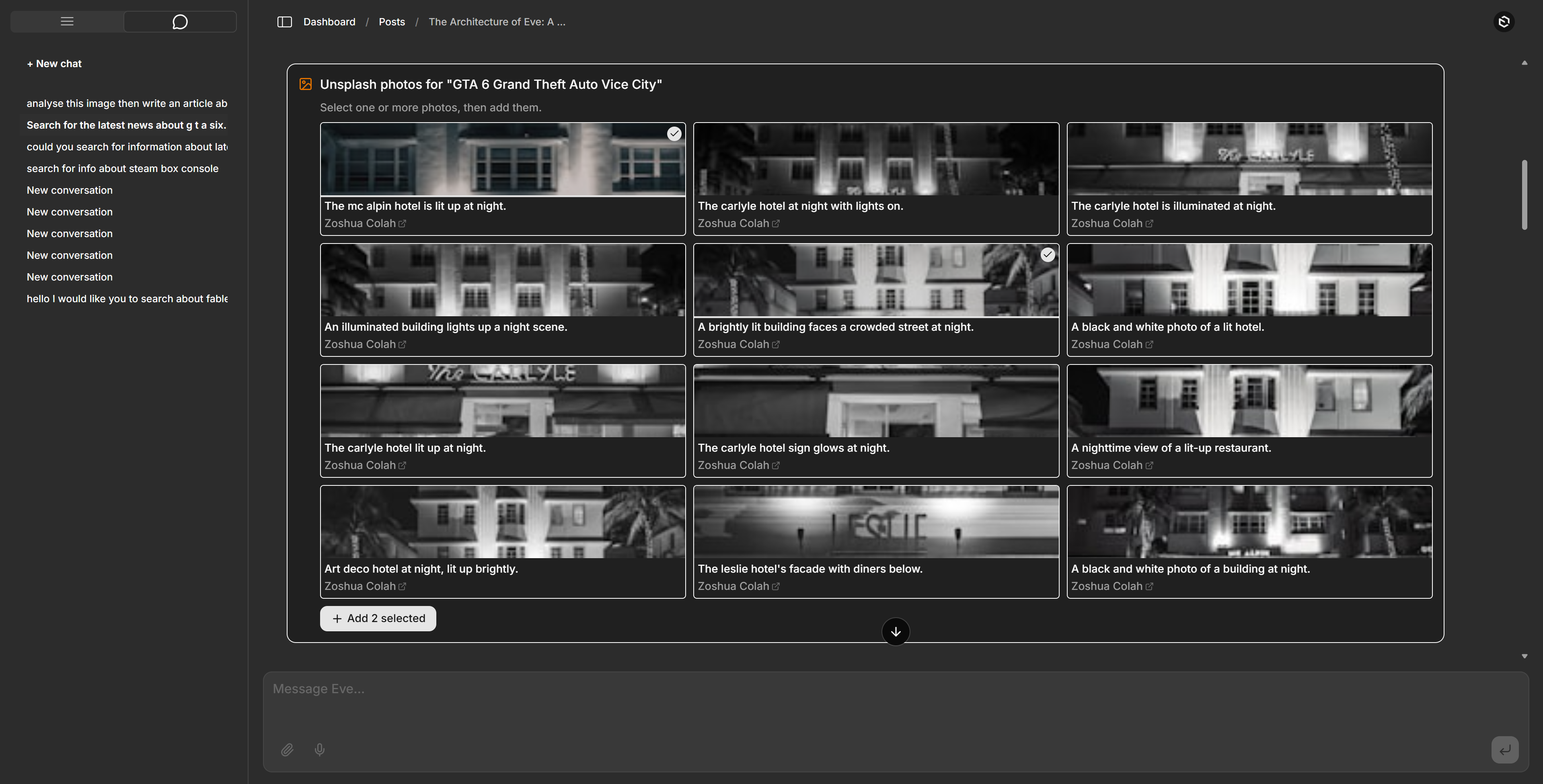Unsplash multi-select grid