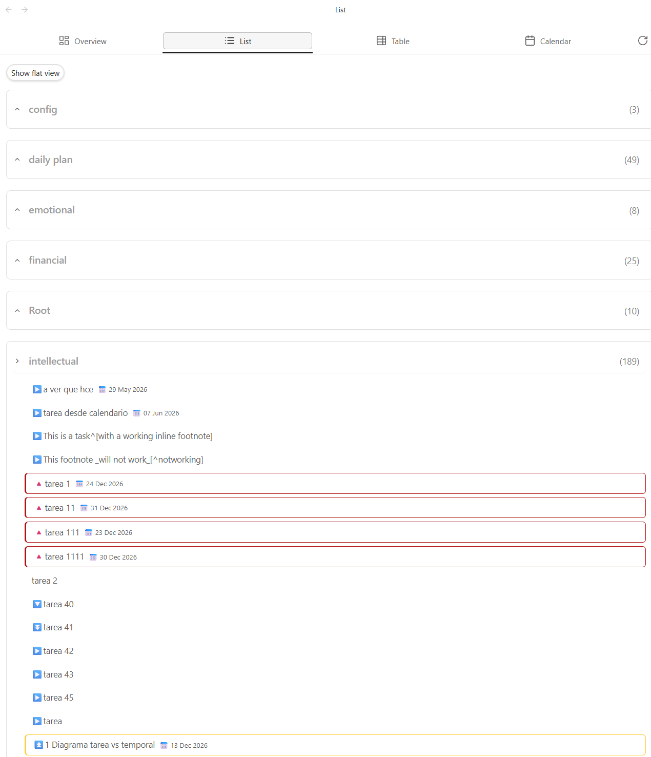 List View