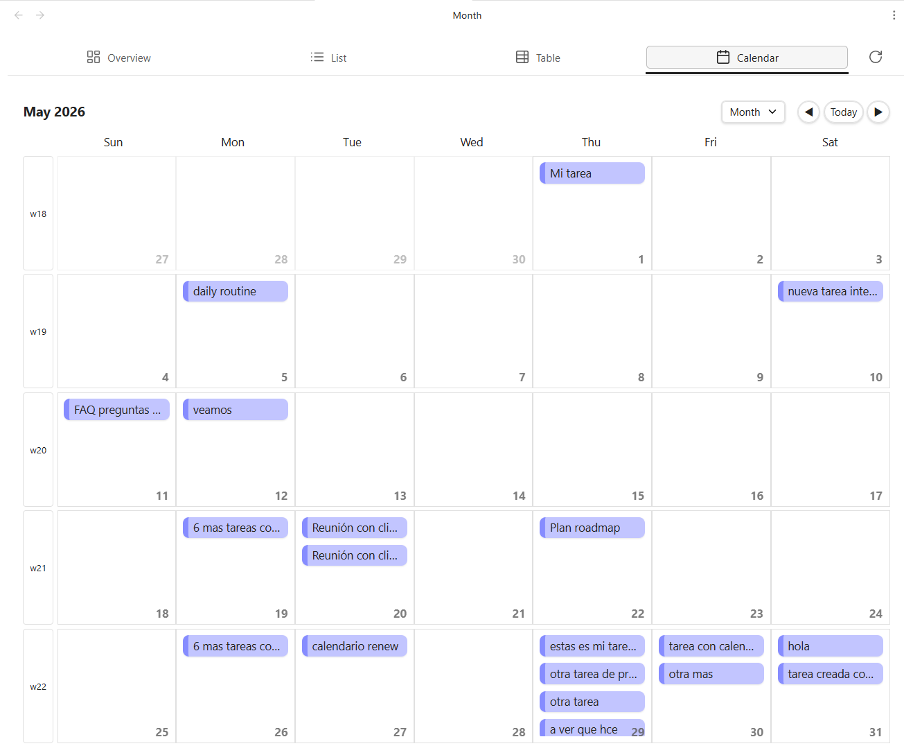 Month View
