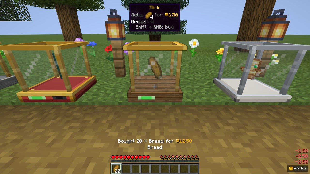 A held Shift + Right-click: 20 bread in one go