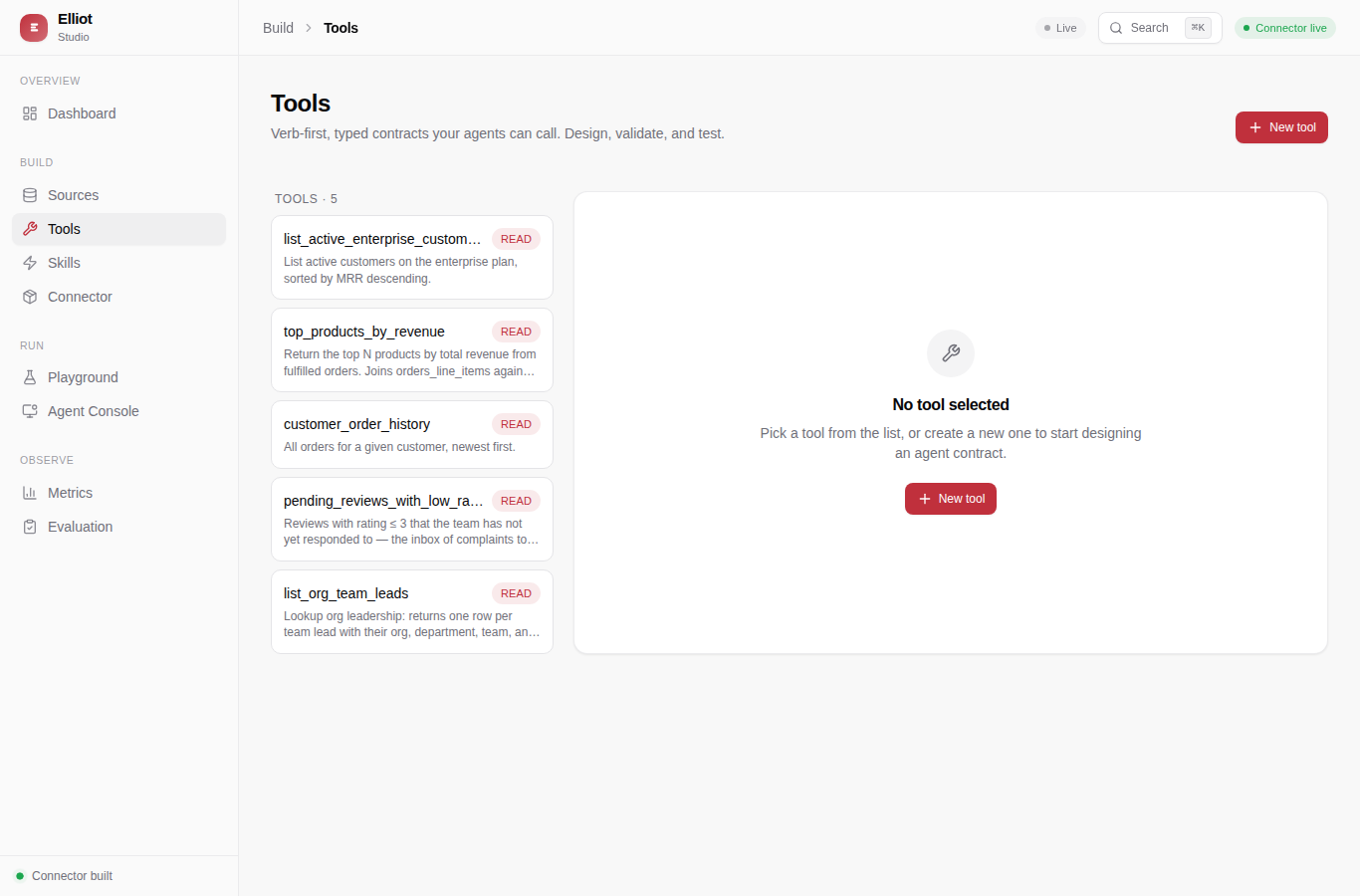 Studio Tools page
