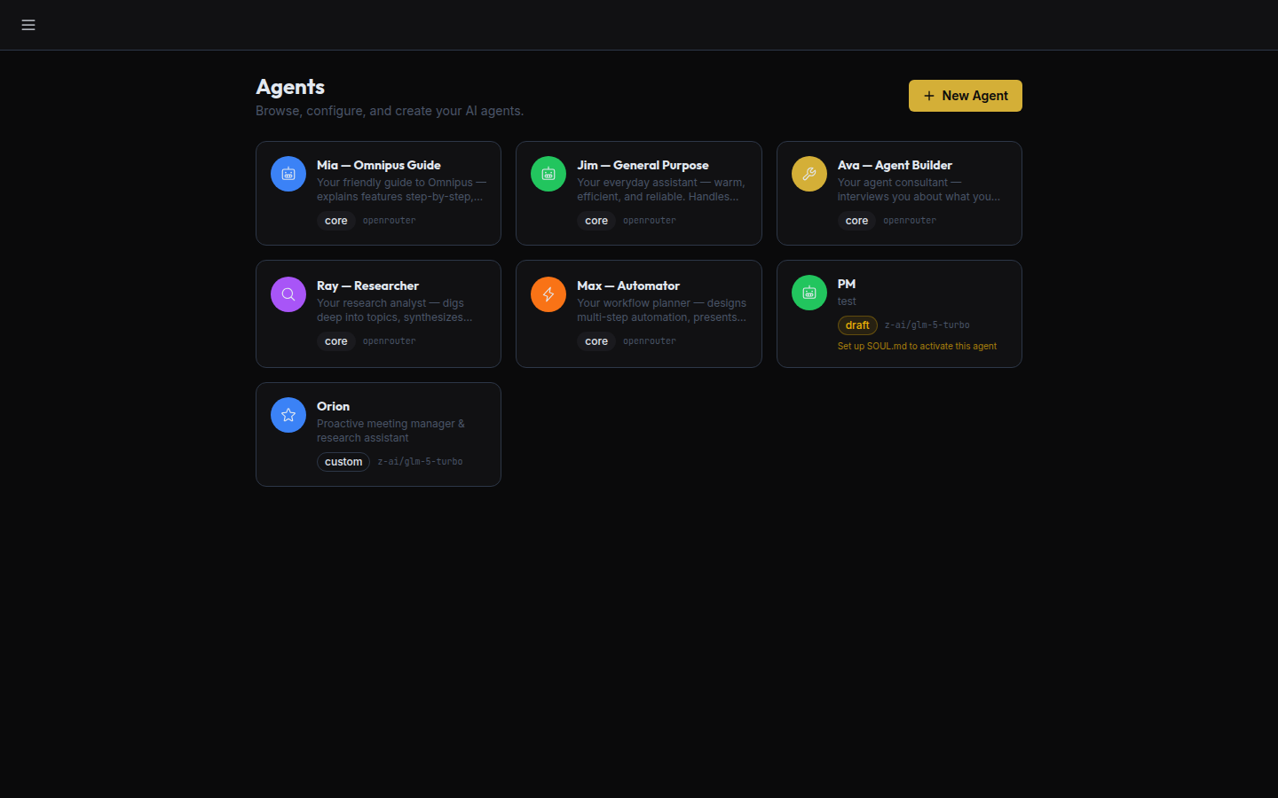 Omnipus agent roster
