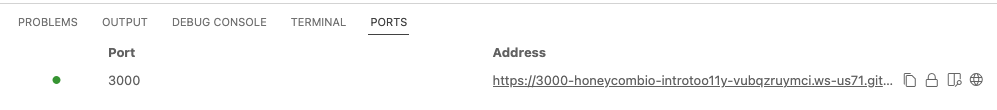 Gitpod open address