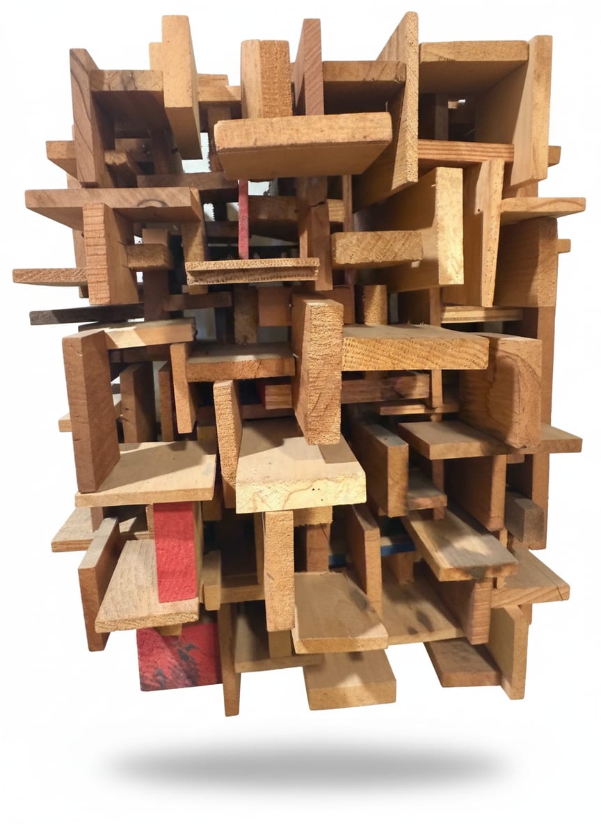 Minoru Ohira Wood Wall Sculpture — detail 2