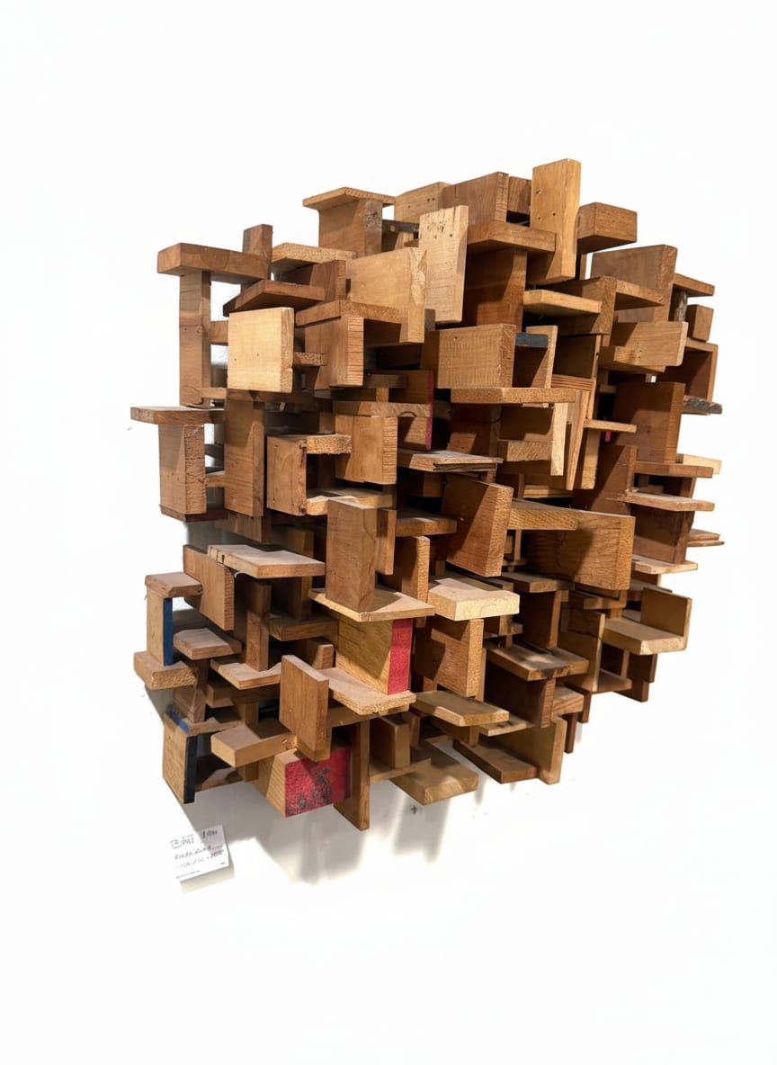 Minoru Ohira Wood Wall Sculpture — detail 3