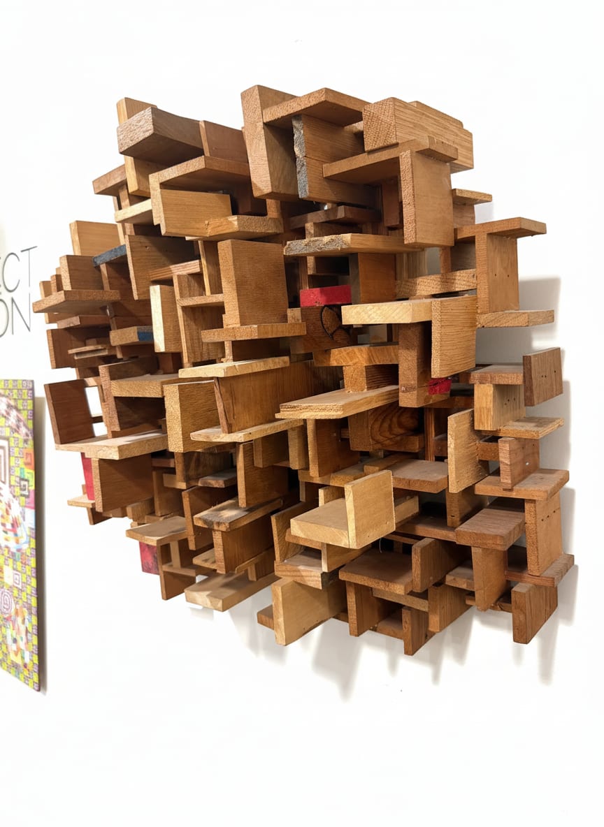 Minoru Ohira Wood Wall Sculpture — detail 4