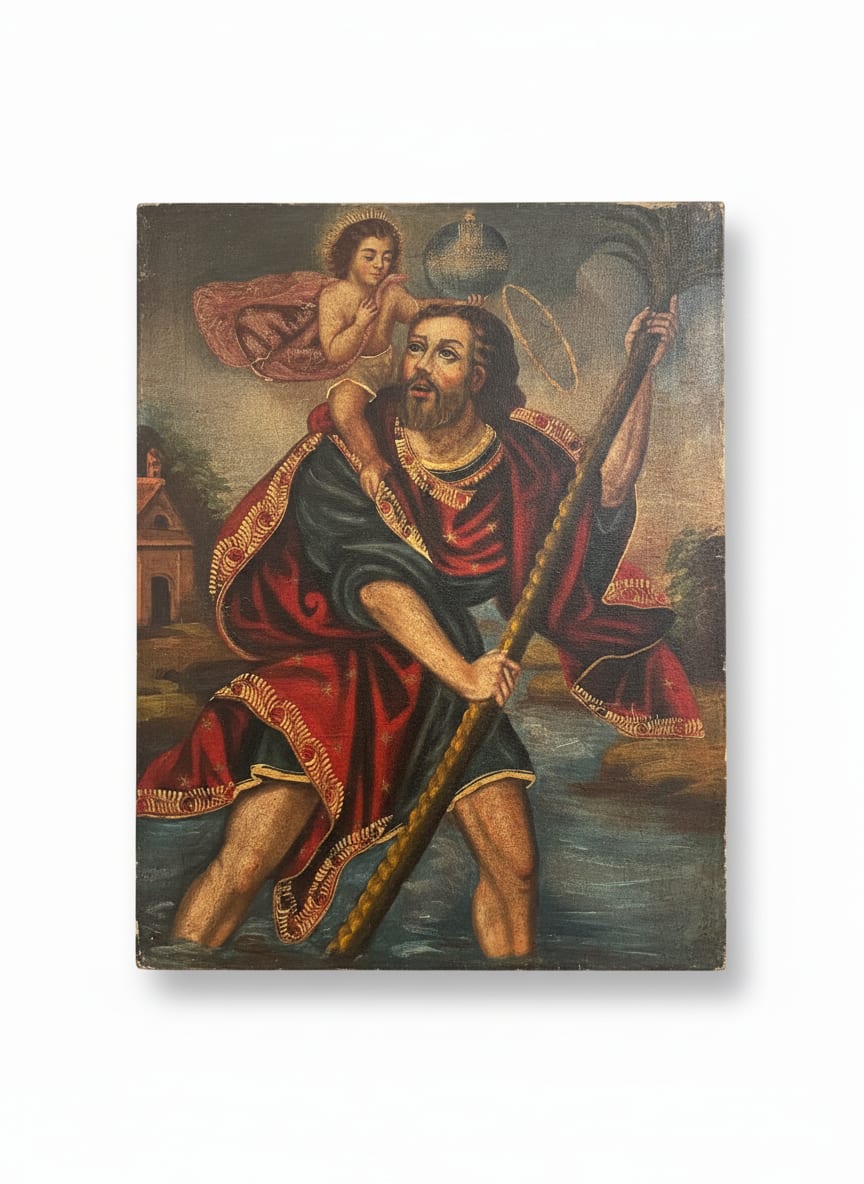 Cusco Painting of St. Christopher