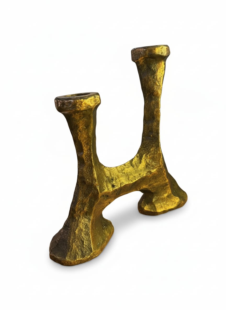 Brutalist Two Light Candle Holder German C 1970'S — detail 2