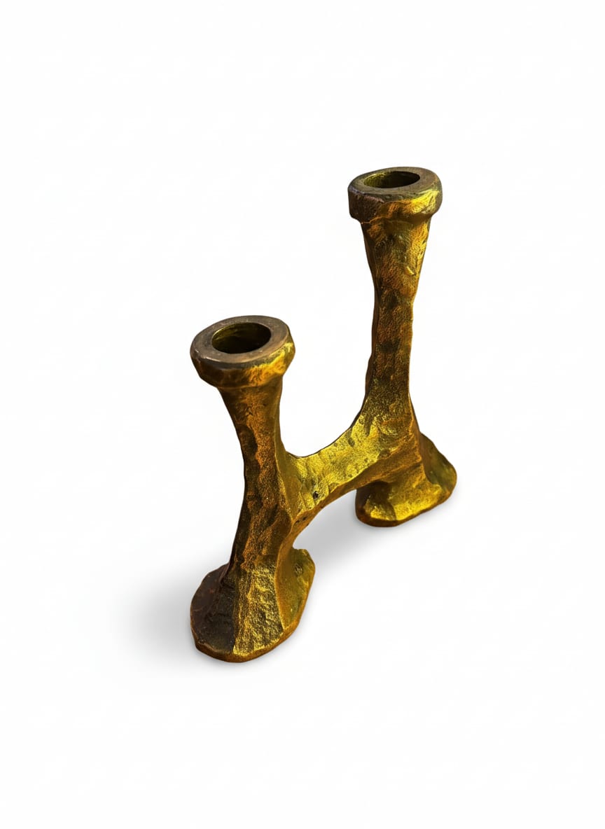 Brutalist Two Light Candle Holder German C 1970'S — detail 3