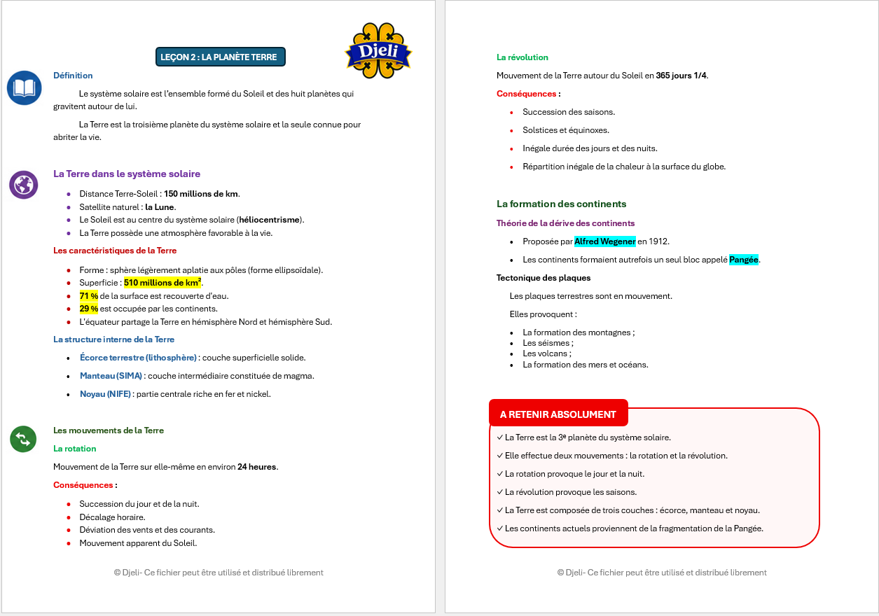 Aperçu fiche