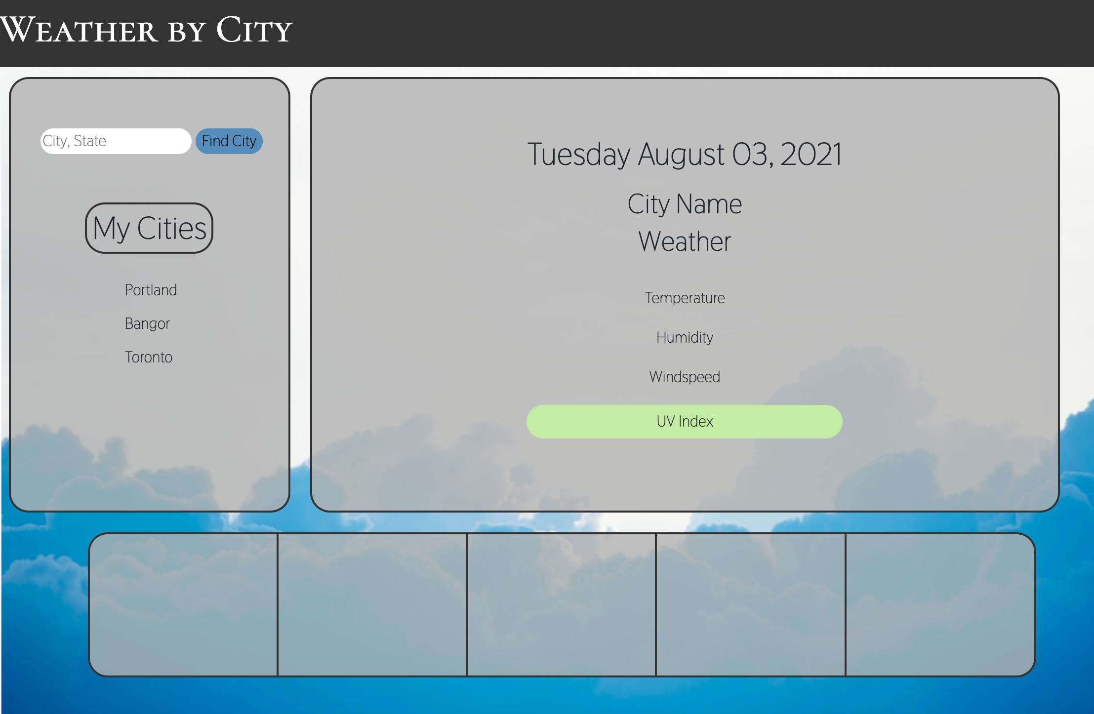 weather site screenshot