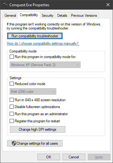 Compatibility Settings