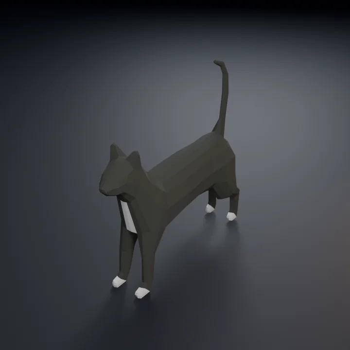 The cat idling: breathing, glancing, tail swaying