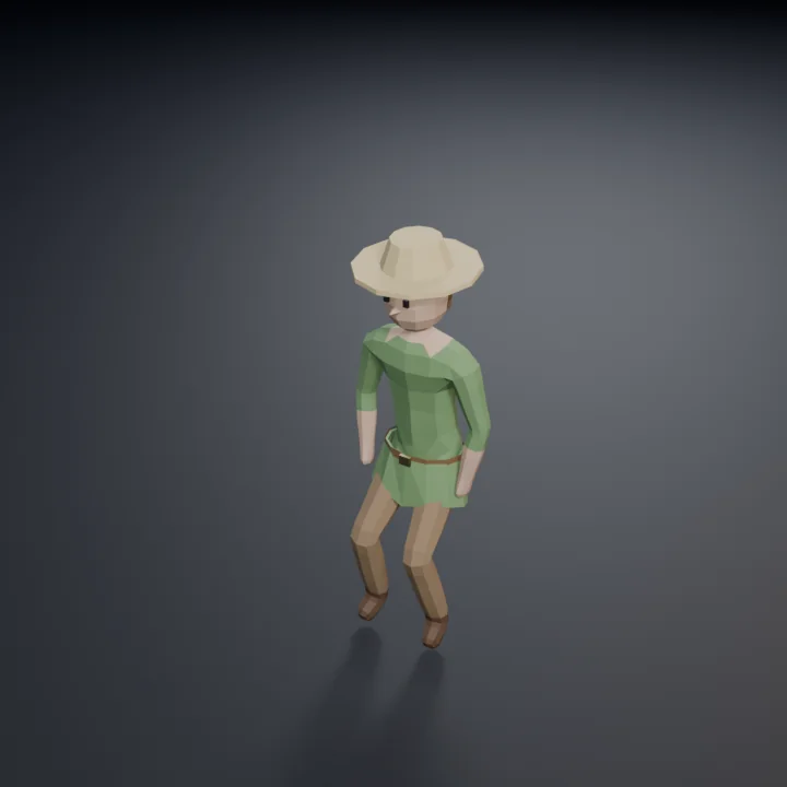 The villager jumping in place, looped