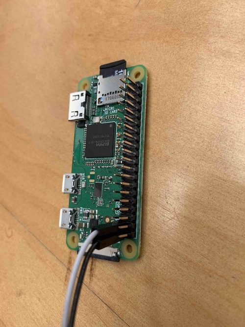 rpi0 header with jumper wires attached