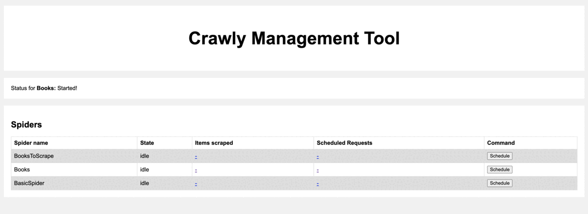 Crawly Management UI