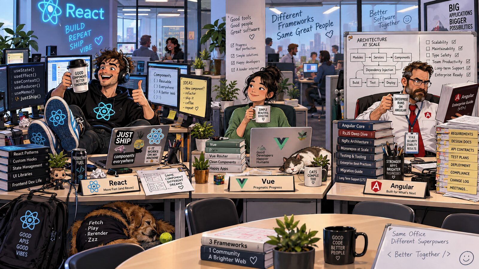React, Vue and Angular