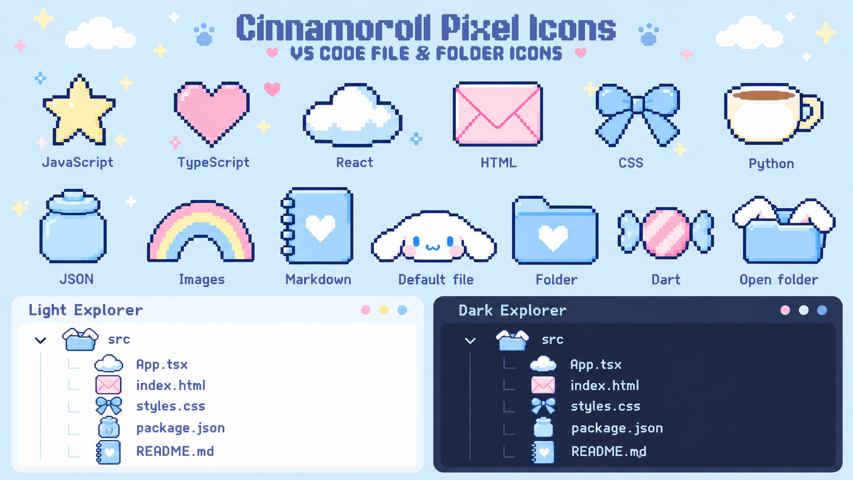 Cinnamoroll Pixel Icons preview