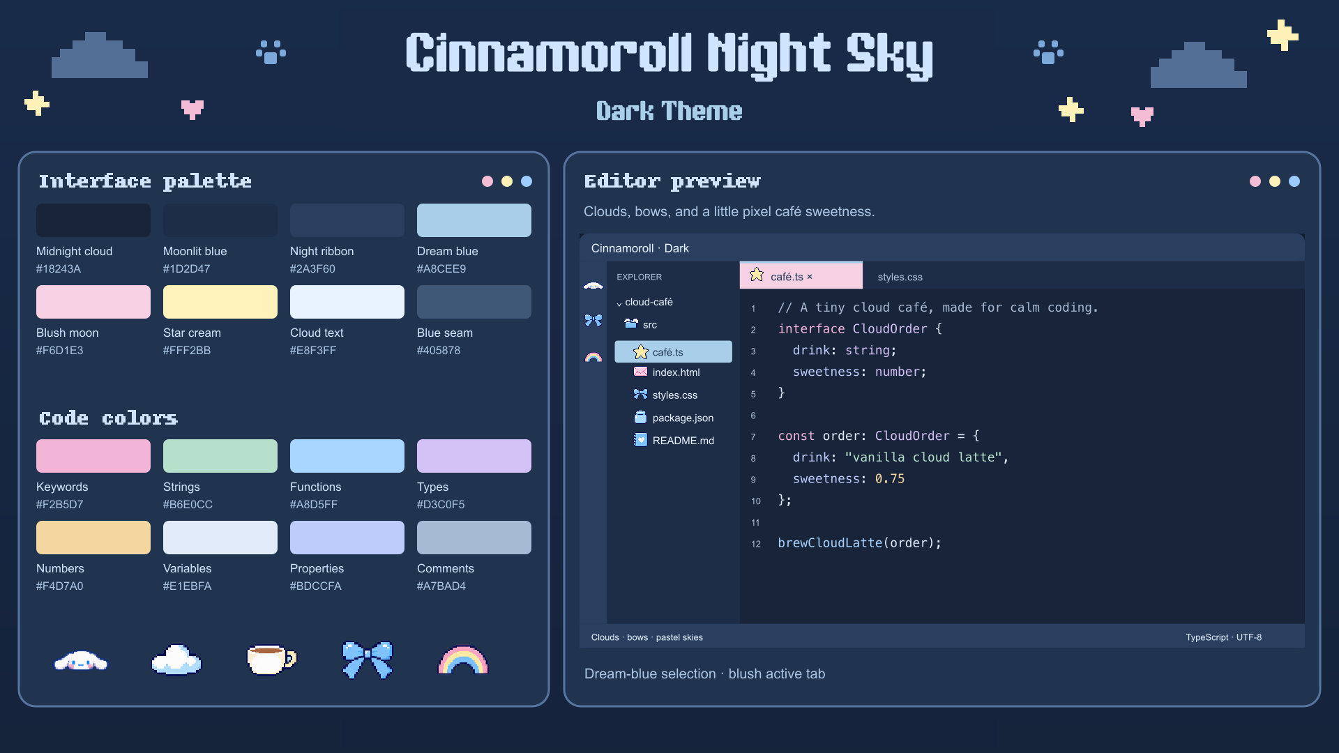 Cinnamoroll Night Sky mood board