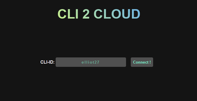 cli2cloud web interface
