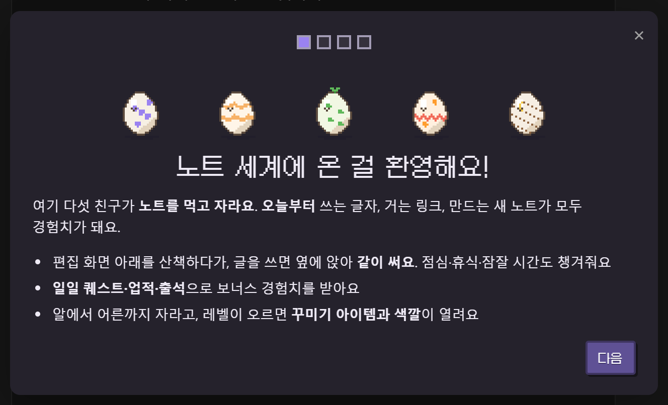 Welcome tour: five eggs waiting in the world of notes