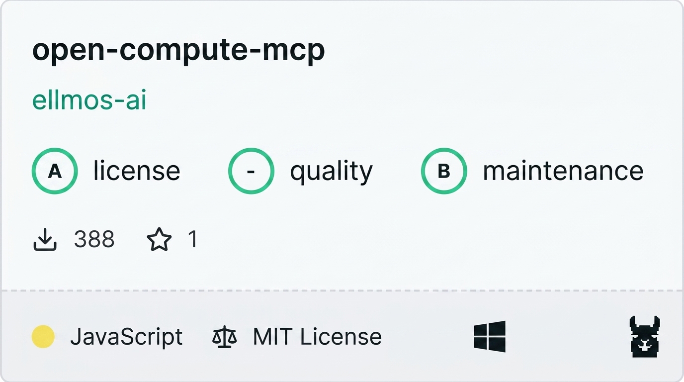 Glama: open-compute-mcp — A license, B maintenance