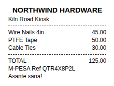 58mm receipt