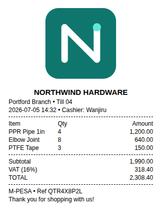 80mm receipt