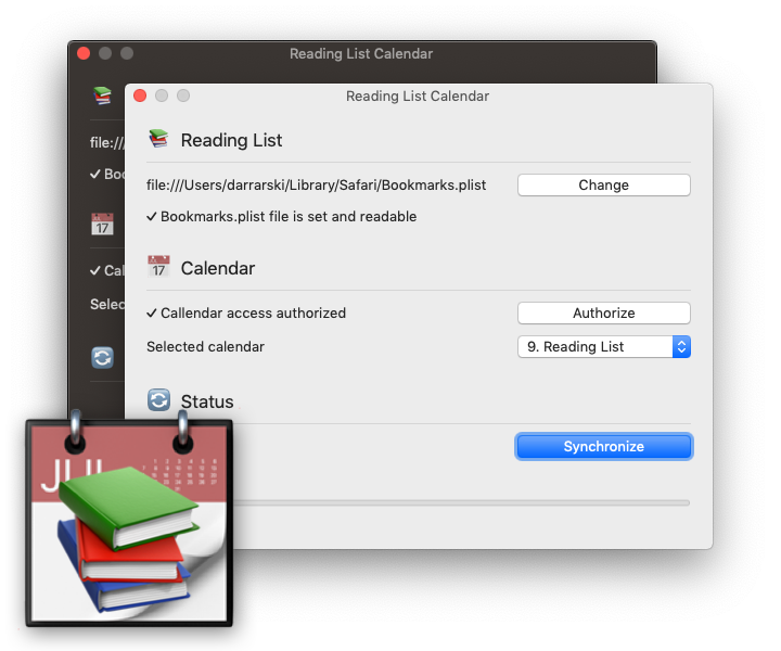 Reading List Calendar App